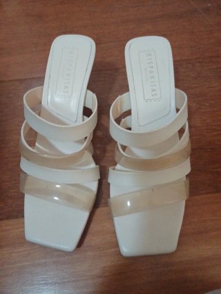 Sandalias Hispanitas Blancas Tiras Transparentes
