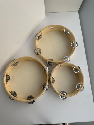 Pack de 3 Panderetas de madera