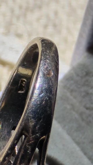 Anillo antiguo de  Plata con Piedra Lunar