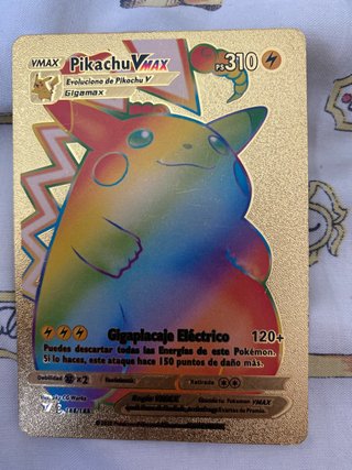 Carta Pokémon Pikachu VMAX Dorada Gigamax
