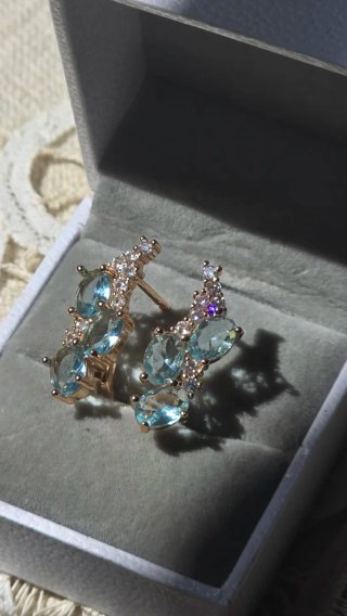 Pendientes chapado  Oro  cristal Swarovski