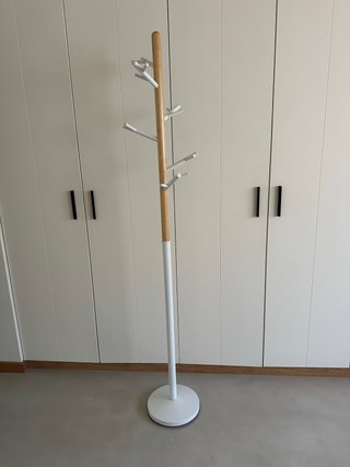 Perchero Nórdico Madera y Metal Blanco