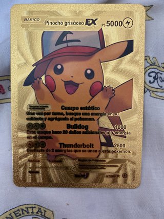 Carta Pokémon Pikachu EX Dorada
