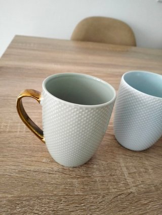 Set de 4 tazas de porcelana texturizadas