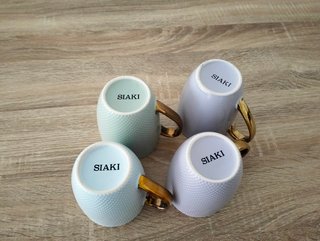 Set de 4 tazas de porcelana texturizadas