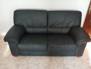 2 Sofás Polipiel Negro