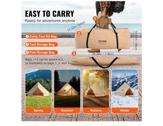 VEVOR Tienda de campaña de Lona para 4 Estaciones