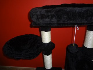 Rascador de gatos con diferentes alturas.