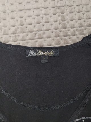 Camiseta Koroshi Negra Mujer Talla L con Pedrería