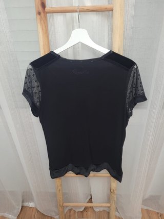 Camiseta Koroshi Negra Mujer Talla L con Pedrería