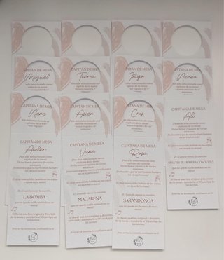 Tarjetas Capitán de Mesa Boda