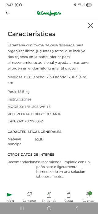 Mueble Casita Madera Blanco