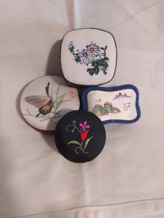 4 Cajitas Chinas Bordadas a Mano