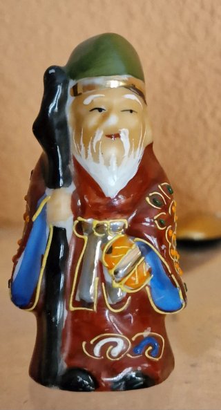 6 statuette in porcellana cinese Deità della Fortuna