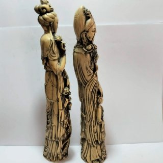 Coppia Statue Cinesi Avoriolina