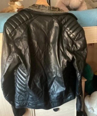 Chaqueta Biker Versace x H&M Cuero Tachuelas Talla
