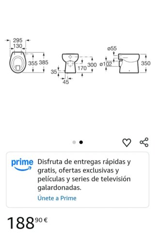 Taza Roca Baby salida horizontal