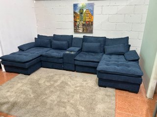 Sofá Rinconera 2 Chaise Longue Azul