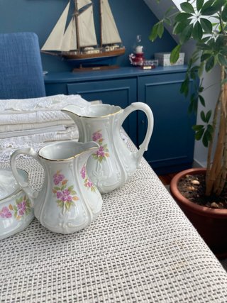 Juego de té/consomé antiguo para 2