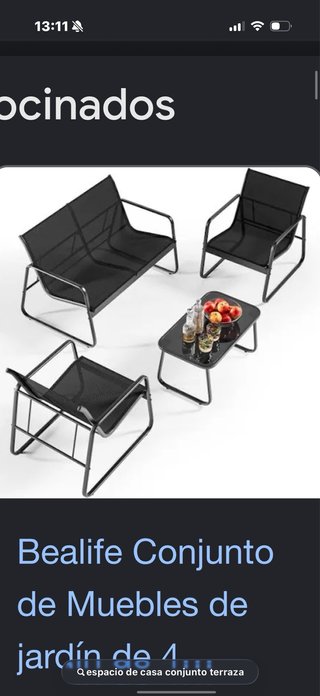 Conjunto terraza 5 piezas Bealife