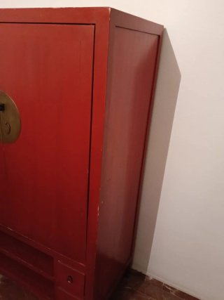 Mueble Oriental Madera Rojo