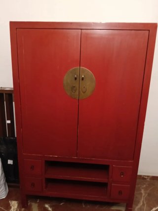 Mueble Oriental Madera Rojo