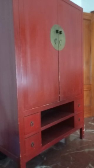 Mueble Oriental Madera Rojo