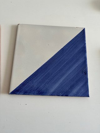 Baldosas cartabón pintadas a mano (2 uds)