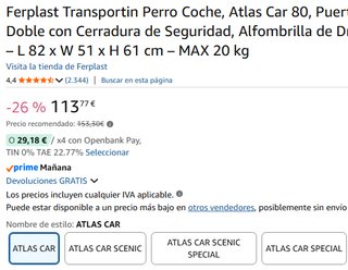 Transportín Ferplast Atlas Car 80