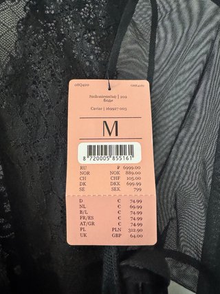 Body de encaje negro talla M