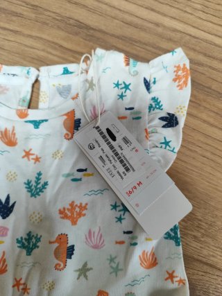 Conjunto bebé 6-9 meses: vestido y gorro