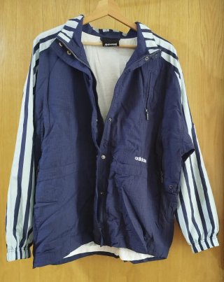 Chaqueta Adidas Vintage Azul y Blanca