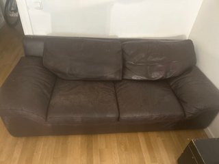Sofá Natuzzi 2 plazas cuero marrón