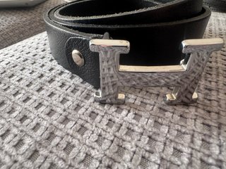 Cintura Hermes vera pelle H fibbia oro