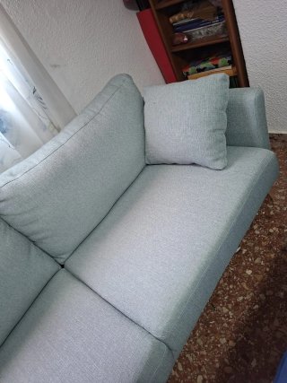 Sofá nórdico gris 3 plazas verde agua