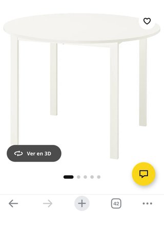 Mesa redonda blanca 107cm