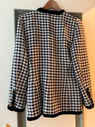 Chaqueta Estilo clásico de Cuadros Blanco y Negro