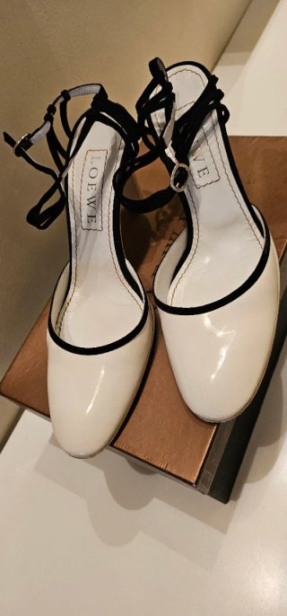 Zapatos Loewe Charol Bicolor Tira Tobillo