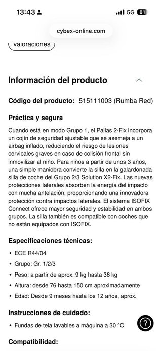 Cybex Pallax 2 Fix Silla de Coche