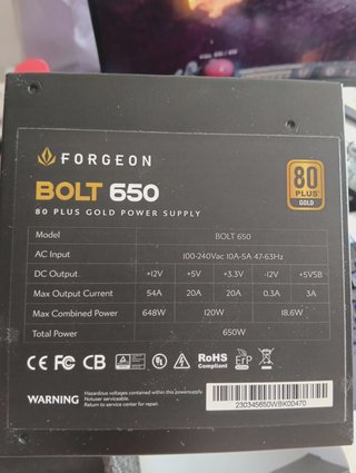 Fuente Alimentación PC 650W Plus Gold Modular