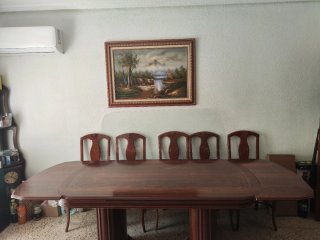 Mesa comedor extensible de madera + Sillas + Mesa