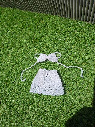 Conjunto crochet muñeca blanco