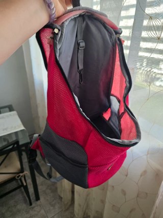 Mochila Transportín Mascota Rosa y Gris