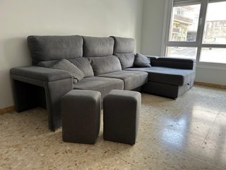 Sofá modular tela gris oscuro