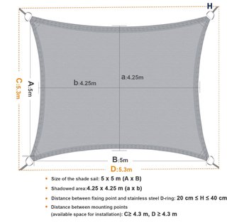 HAIKUS Toldo Vela de Sombra Impermeable Cuadrado