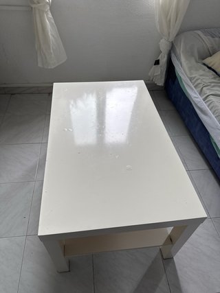 Mesa de centro auxiliar madera blanca