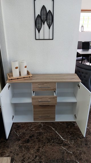 Aparador Multiusos Blanco y Madera