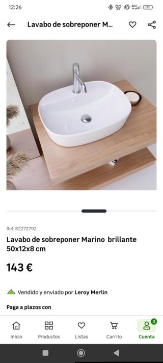 Lavabo sobre encimera Marino brillante