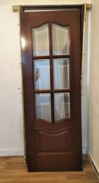 Puerta madera/cristal