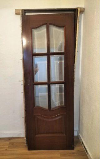 Puerta madera/cristal
